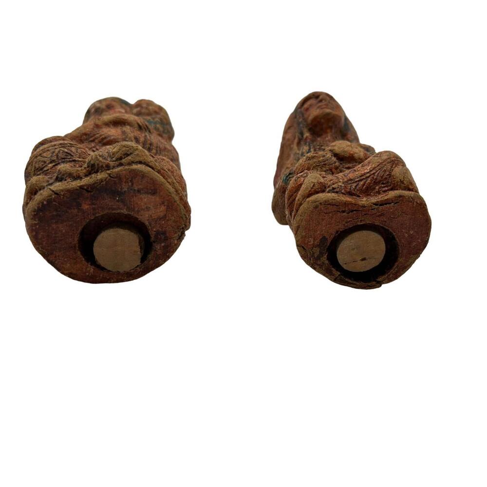 Vintage Native American Salt & Pepper Shakers Wood 1940's Souvenir Collectible - Picture 5 of 11